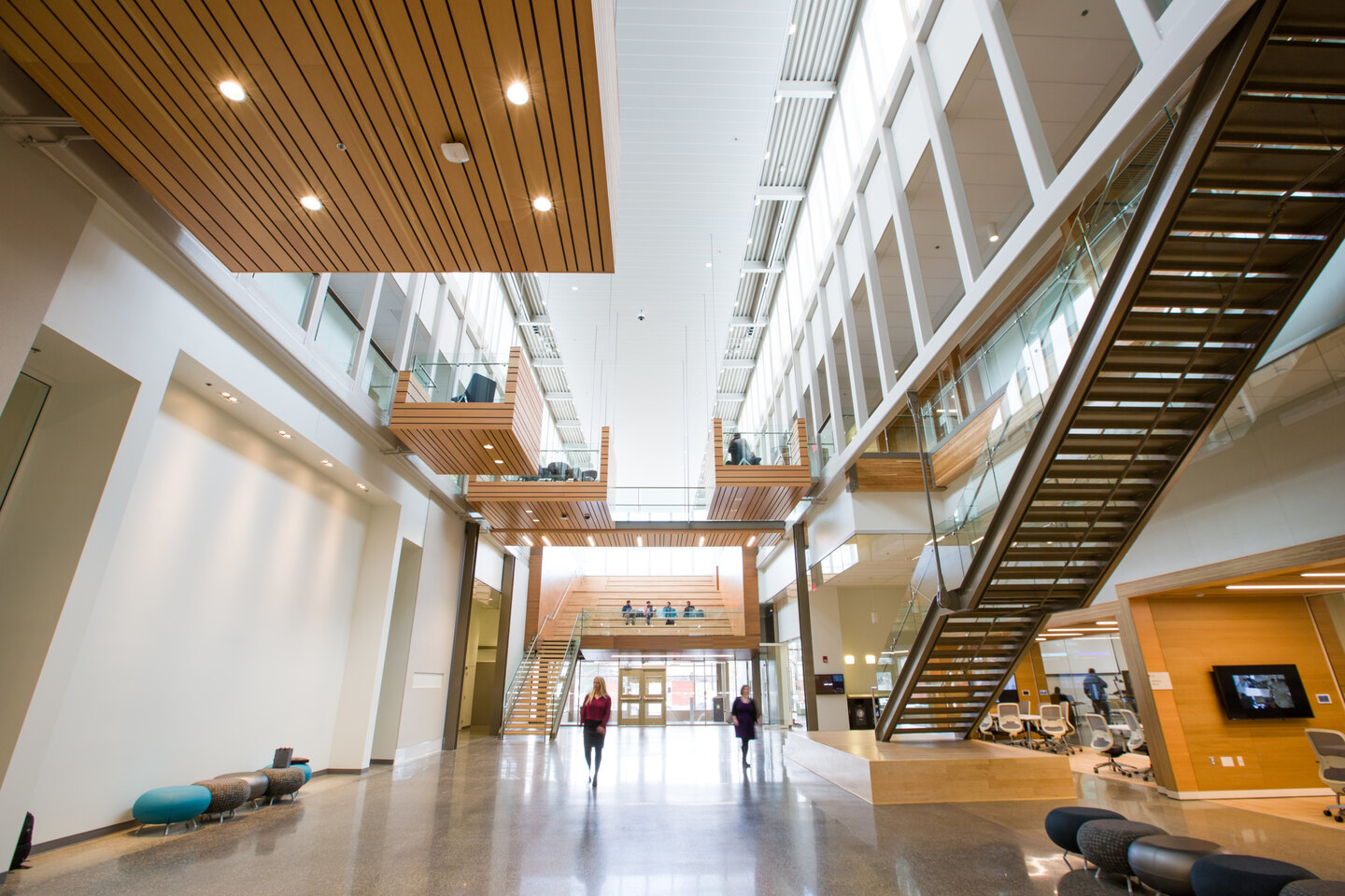 Bright university atrium